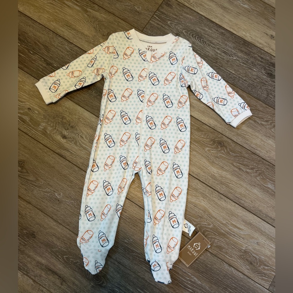 NWT Unisex Baby Footie Overall - Zip Front 100% Cotton Baby Rompers size 18M